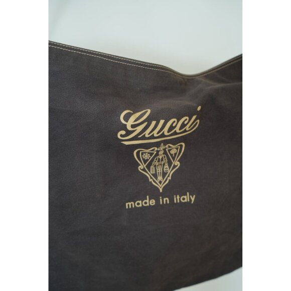 Vintage Gucci Black Canvas Crossbody Bag Gucci Web Strap Made in Italy - Picture 6 of 7